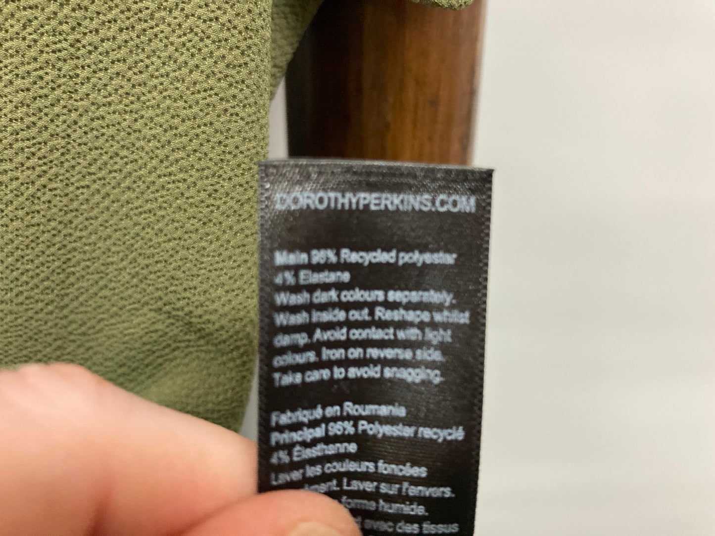 Dorothy Perkins V-Neck Short Sleeve Blouse Khaki Green Ladies Sz S NEW