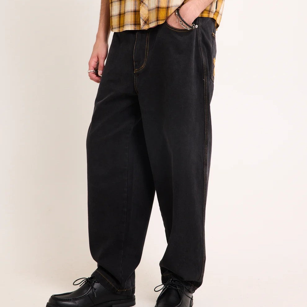 Spencer Project Mens Wide Leg Black Cotton Jeans Size 32 NEW