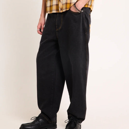 Spencer Project Mens Wide Leg Black Cotton Jeans Size 32 NEW