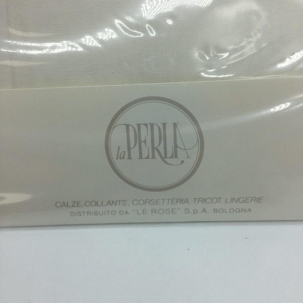 Vintage 3 Pce La Perla Italy White Stay-Up Stockings NEW In Packet Size I1 / S