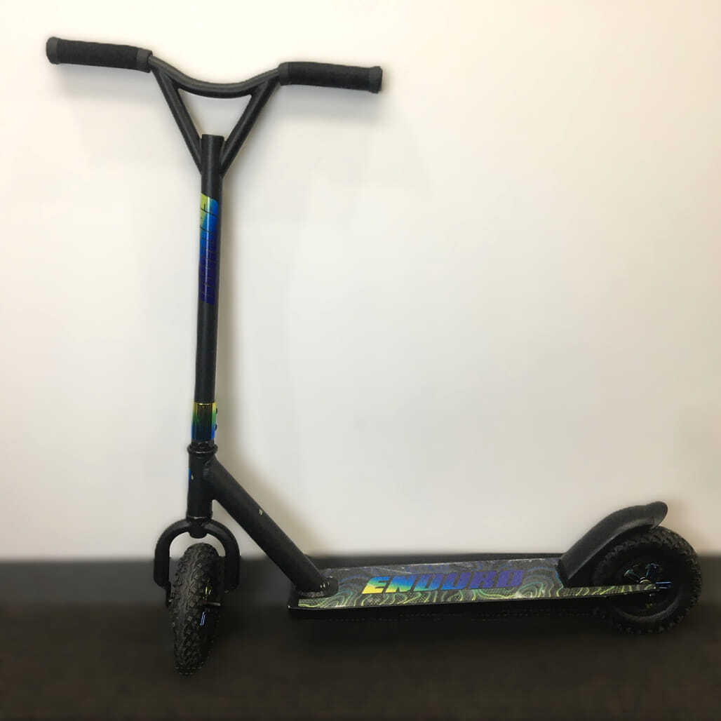 EX-DISPLAY Enduro Trick Ride Dirt Inline Scooter w/ Pneumatic Tyres Black