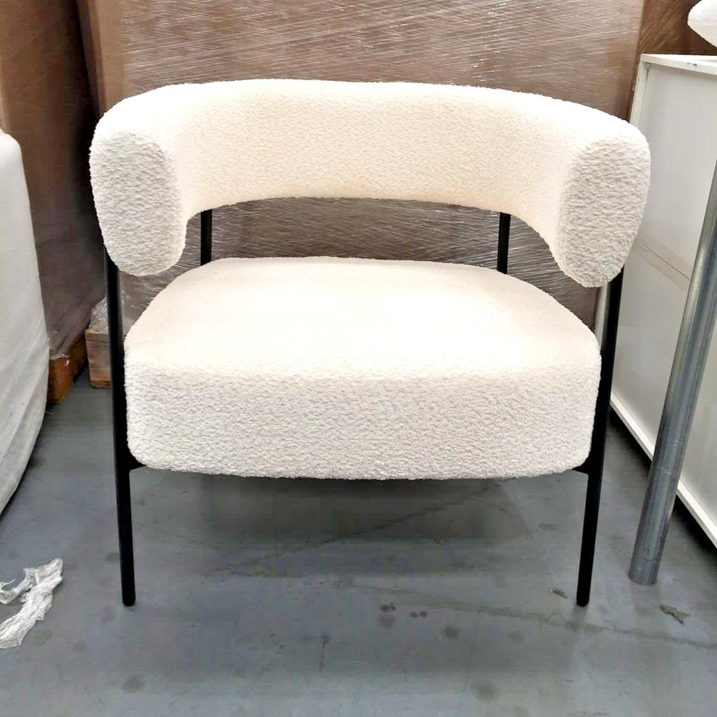 As NEW Exdisplay Single Seater White Soft Fluff Bedroom Chair 63W X 70H