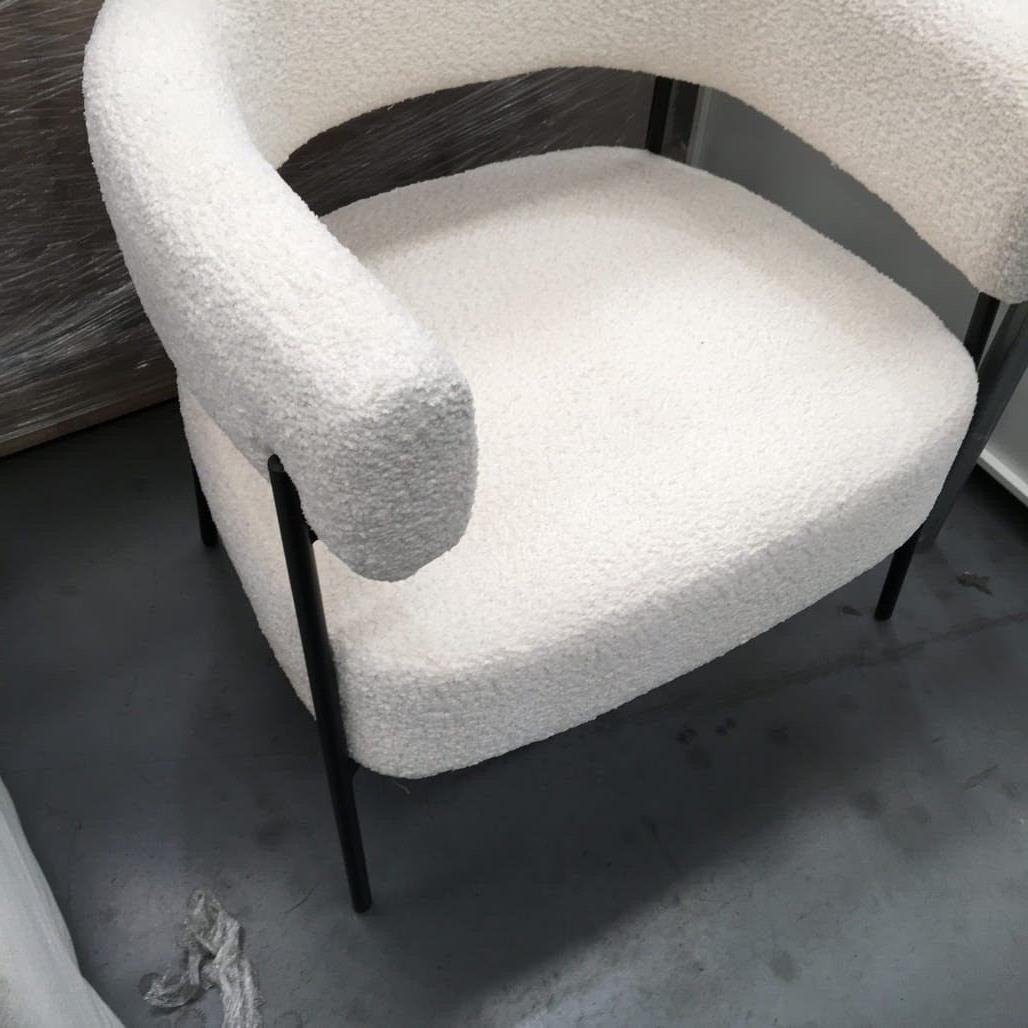 As NEW Exdisplay Single Seater White Soft Fluff Bedroom Chair 63W X 70H