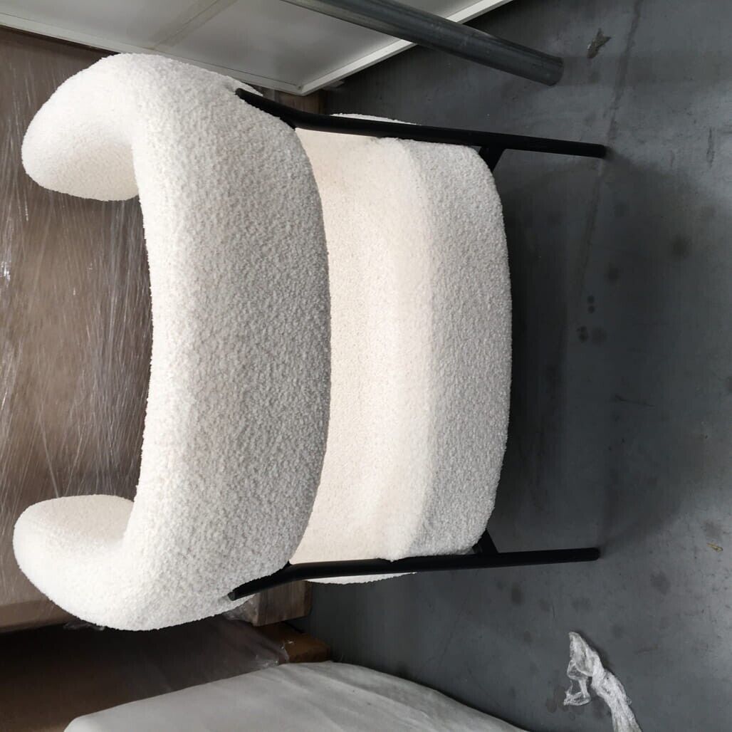 As NEW Exdisplay Single Seater White Soft Fluff Bedroom Chair 63W X 70H