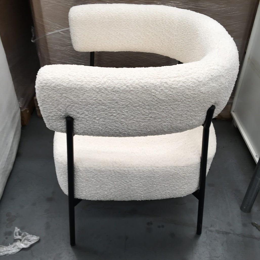 As NEW Exdisplay Single Seater White Soft Fluff Bedroom Chair 63W X 70H