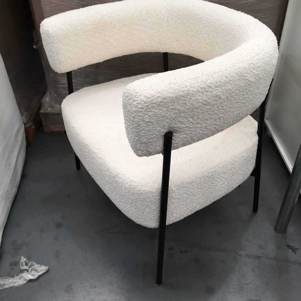 As NEW Exdisplay Single Seater White Soft Fluff Bedroom Chair 63W X 70H