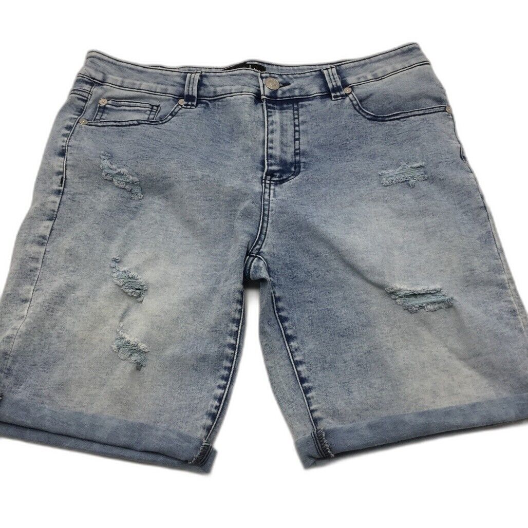 NEW Jay Jays Slim Ripped Cotton Blend Stretch Denim Blue Shorts Mens Size 33