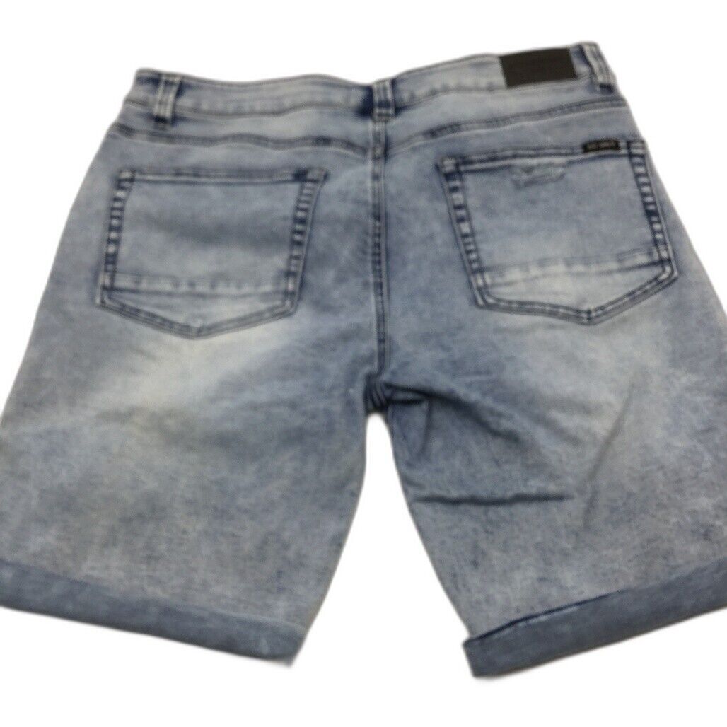 NEW Jay Jays Slim Ripped Cotton Blend Stretch Denim Blue Shorts Mens Size 33