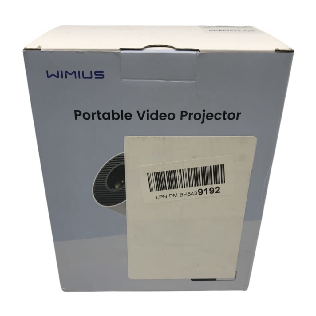 NEW Wimius S27 1080p White Portable Mini Video Projector w/ WiFi & Bluetooth