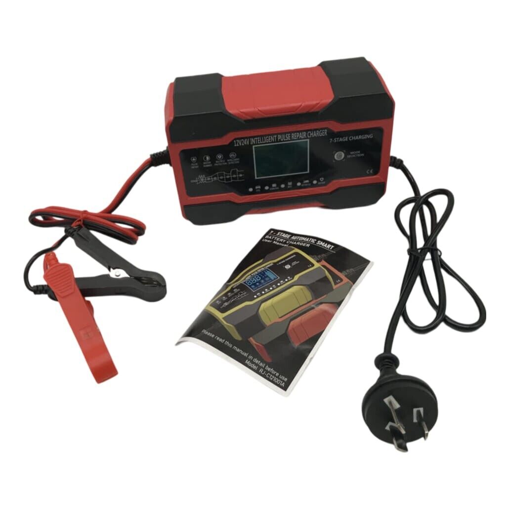 NEW 7 Stage Charging 12V 10A-24V 5A Temp Detect Intelligent Pulse Repair Charger