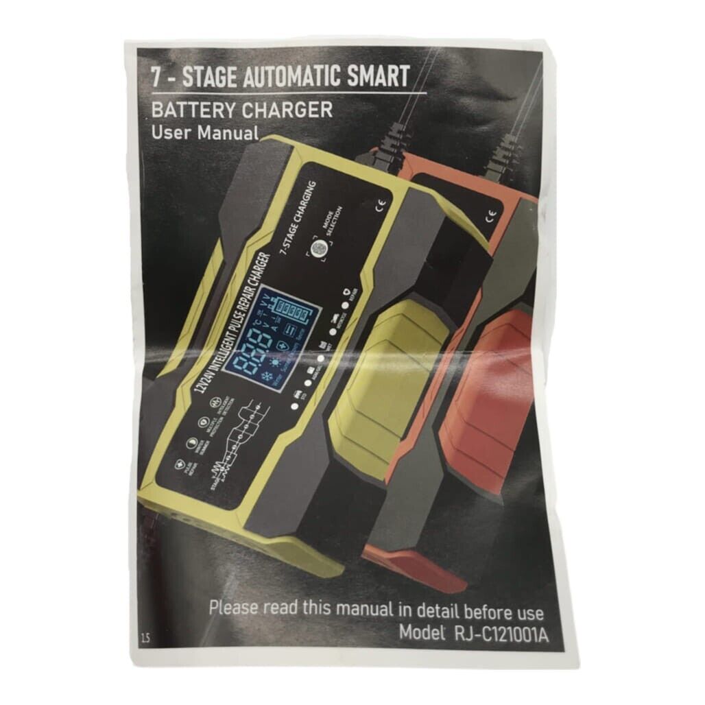 NEW 7 Stage Charging 12V 10A-24V 5A Temp Detect Intelligent Pulse Repair Charger