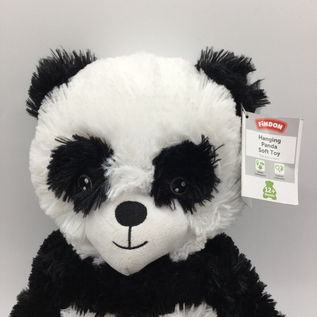 NEW Findon Long Hanging Panda Soft Plush Stuffed Toy 1+ Years Fastener Pads