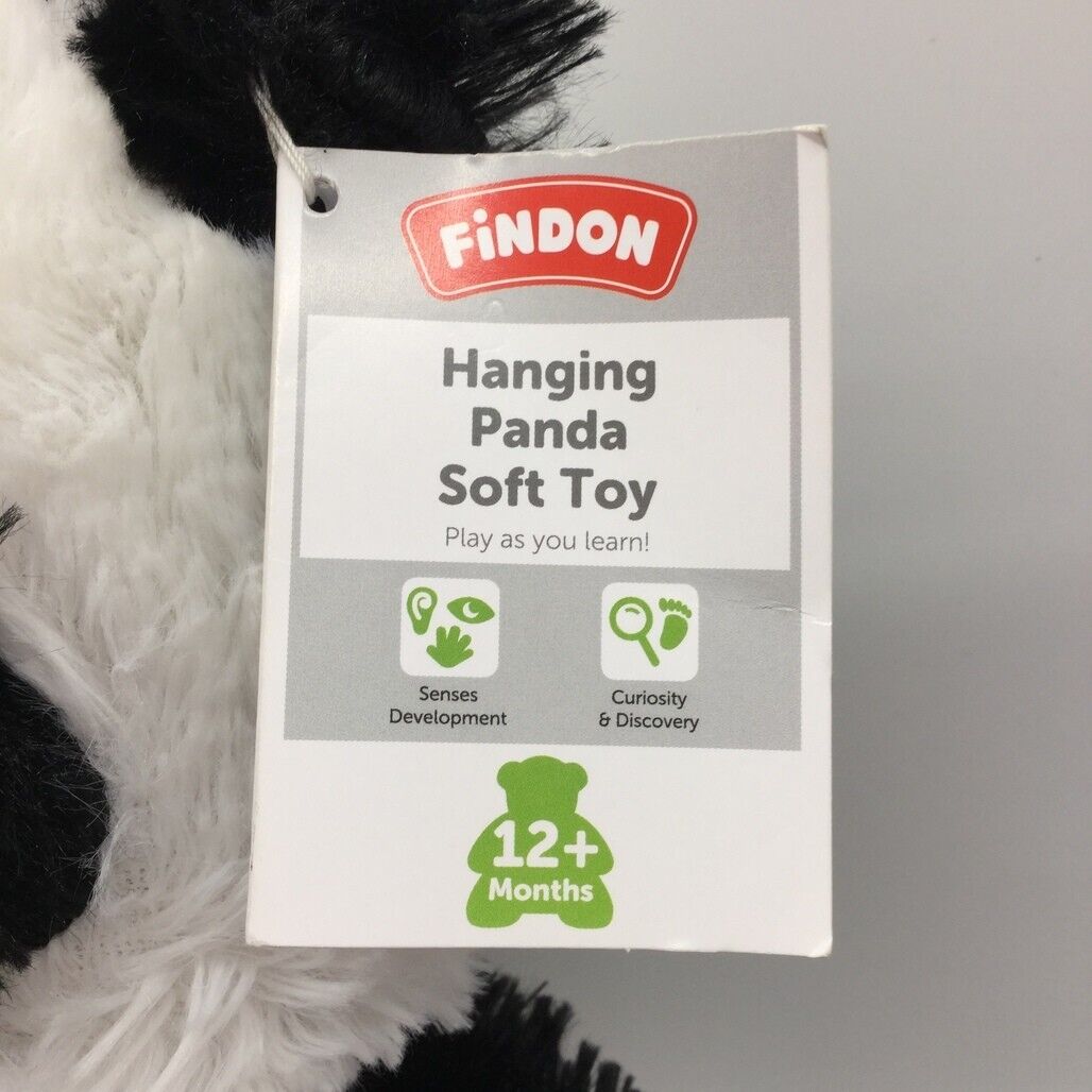 NEW Findon Long Hanging Panda Soft Plush Stuffed Toy 1+ Years Fastener Pads