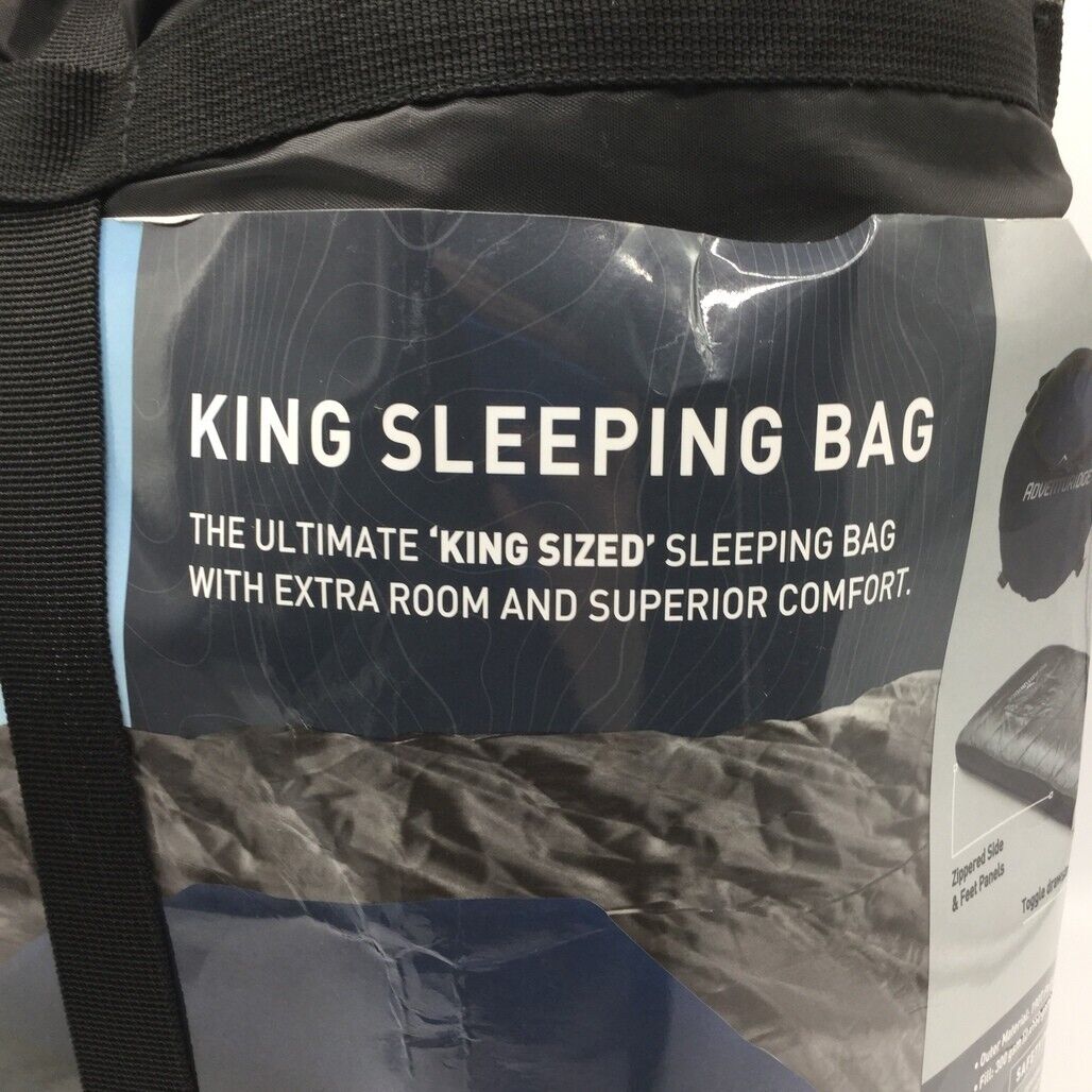 NEW Adventuridge Extra Large Black & Navy Ultimate King Sleeping Bag Heavy Duty