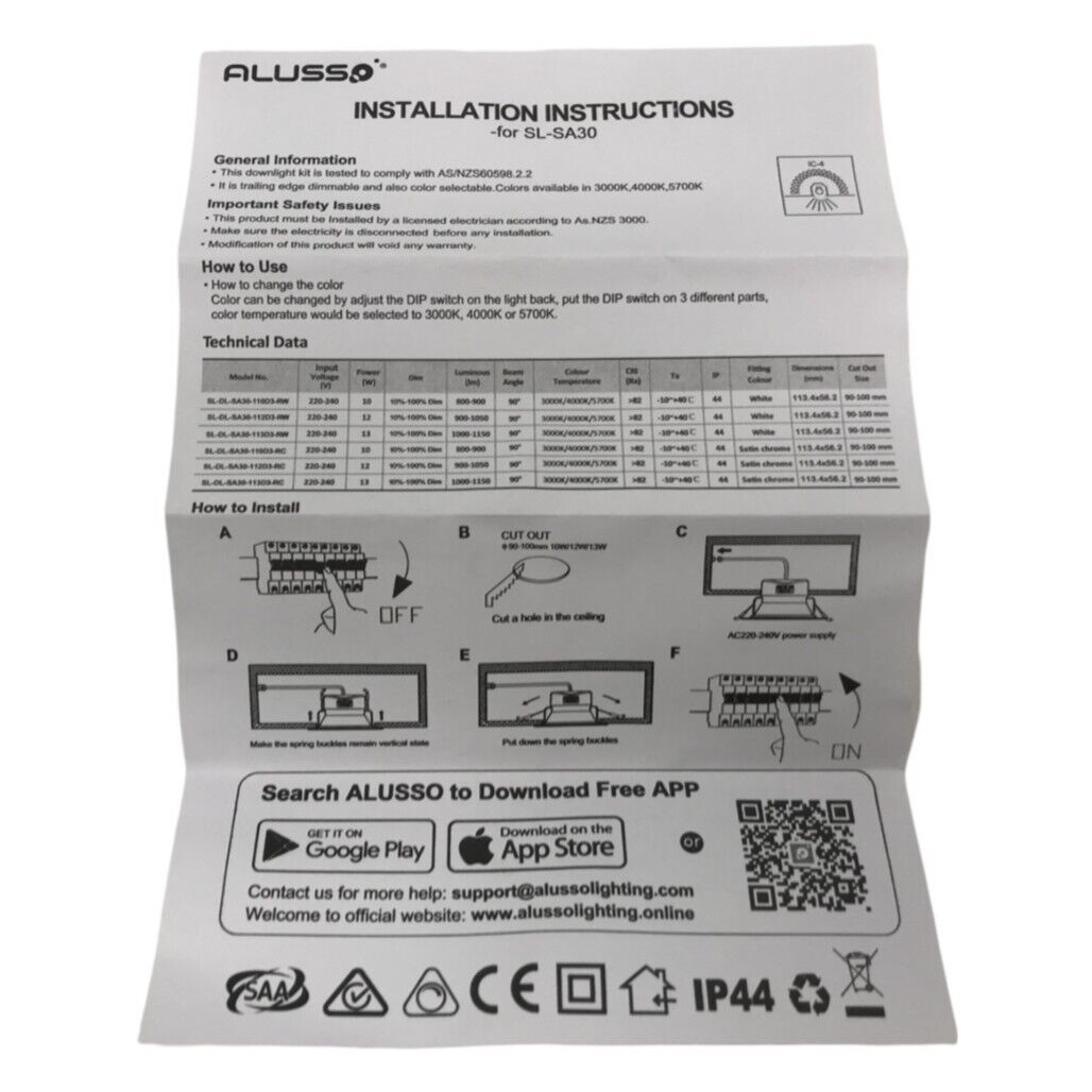 NEW ALUSSO 5x pc Energy Efficient LED IP44 10W 90 Wide Beam 5700K White Lights