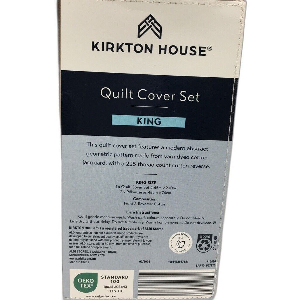 New Kirkton House Abstract King Quilt Cover Set of 3 Inc 2 Pillowcases