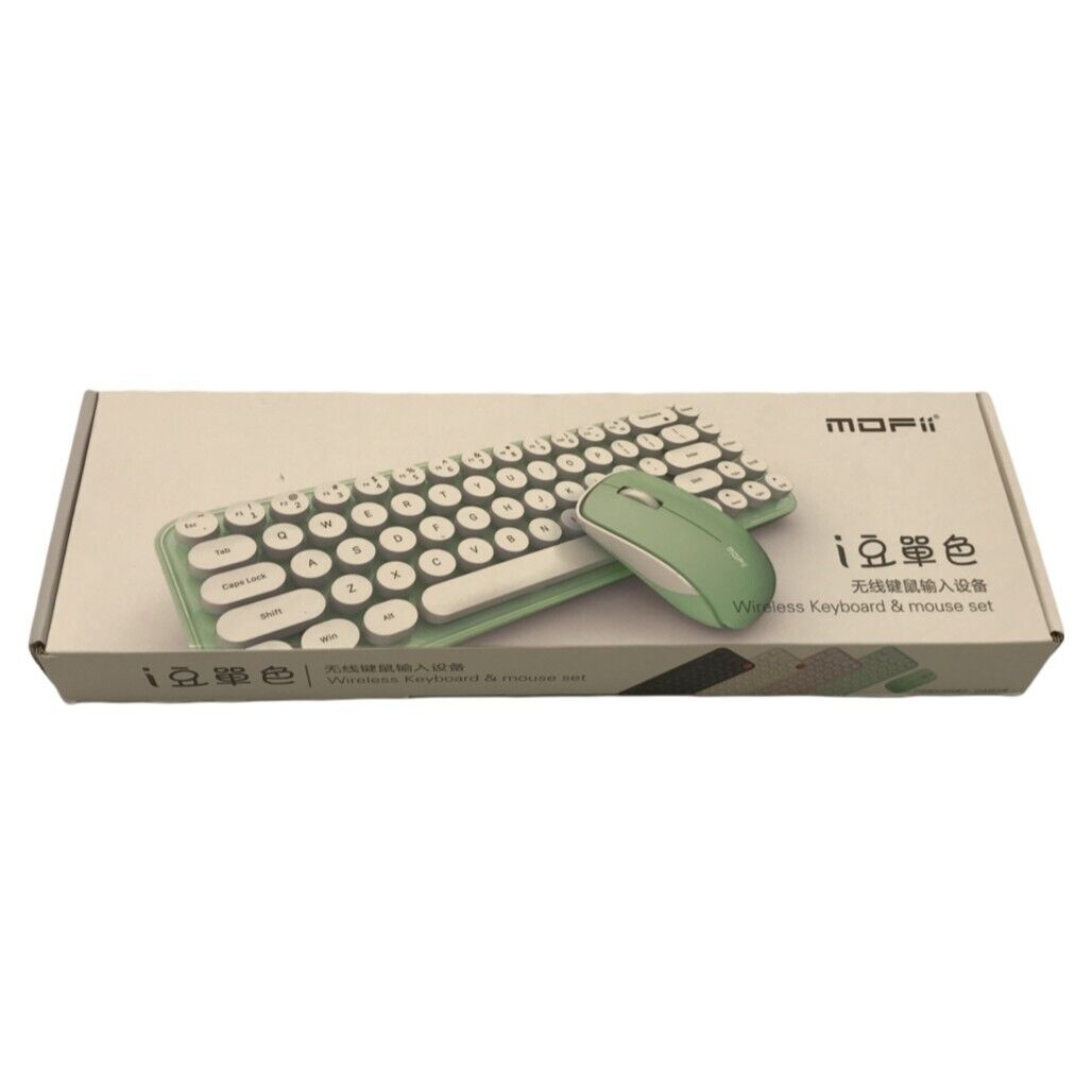 Mofii 68key Wireless Bluetooth Battery Power Keyboard & Mouse Set MINT GREEN NEW