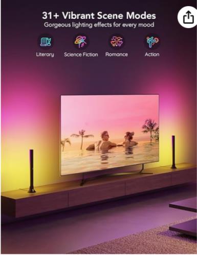 Govee RGBIC 15" Wifi TV Double Beads Smart Light Bars Alexa & Google NEW