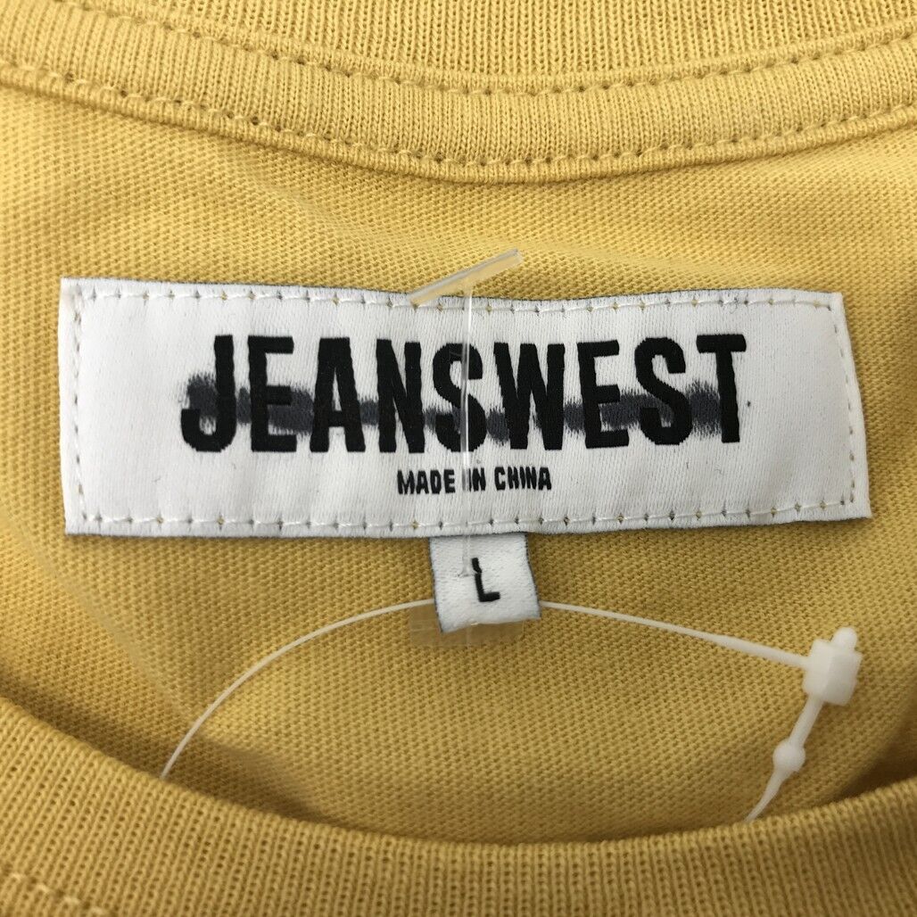 JEANSWEST S/Sleeve Brent Graphic Print Yellow Cotton T-shirt Mens Size Large NEW