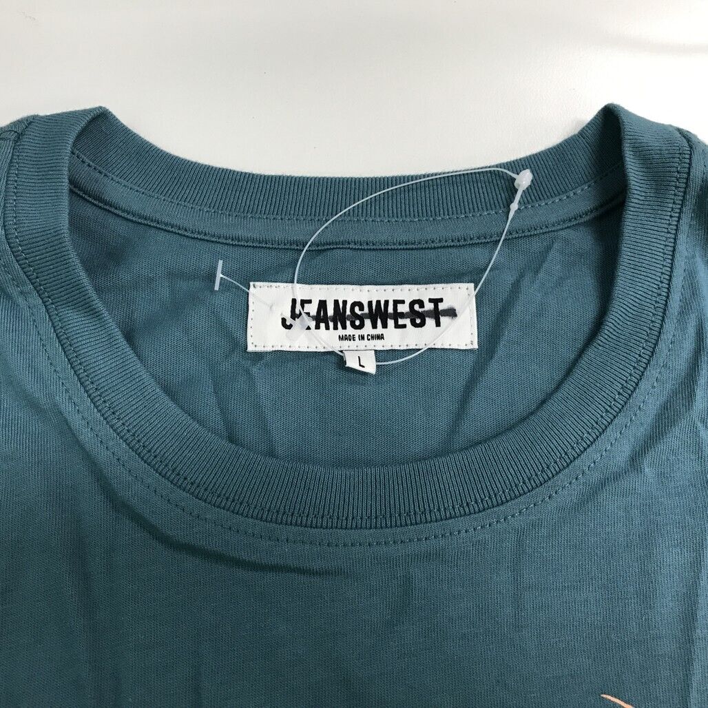 Jeanswest S/Sleeve Timmy Graphic Print Teal Cotton T-shirt Mens Size Large NEW