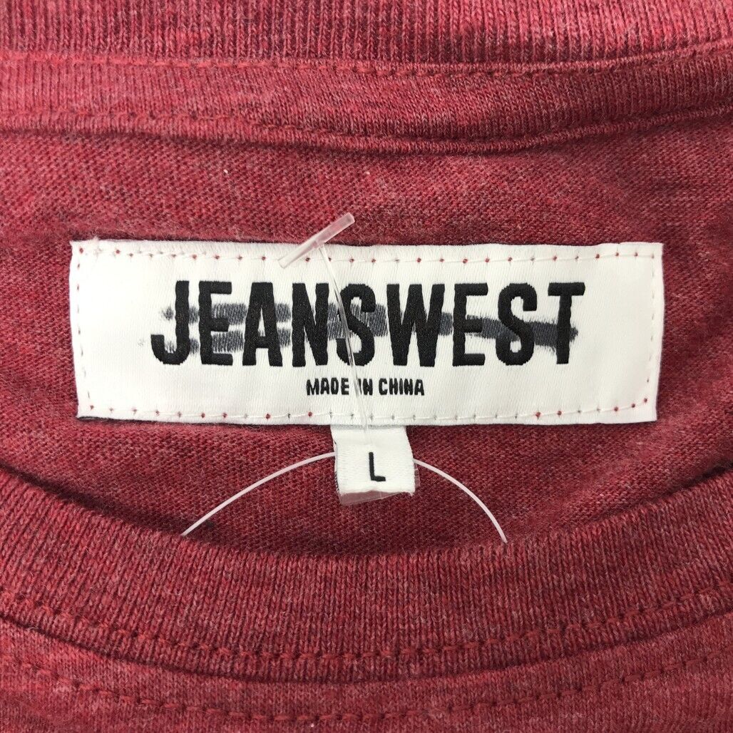 Jeanswest S/Sleeve Jones Graphic Print Red Cotton T-shirt Mens Size Large NEW