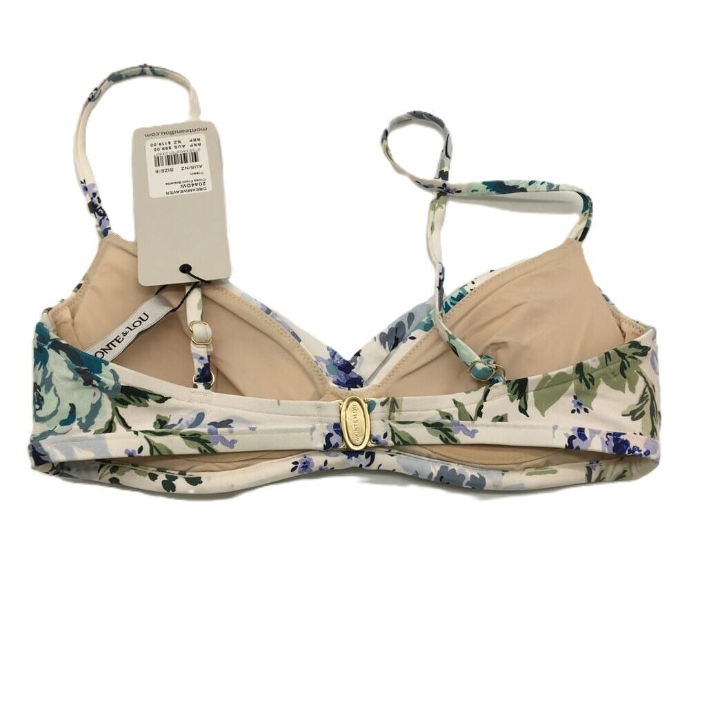 Monte and Lu Dreamweaver Underwire Bralette Floral Bikini Swim Top Size 10 NEW