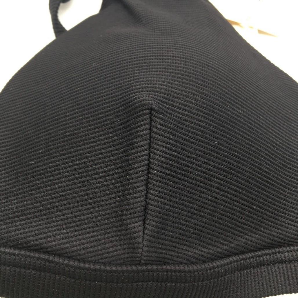 Milea Ribbed Fixed Triangle Adjustable Soft Black Swim Bikini Top Size 16 NEW