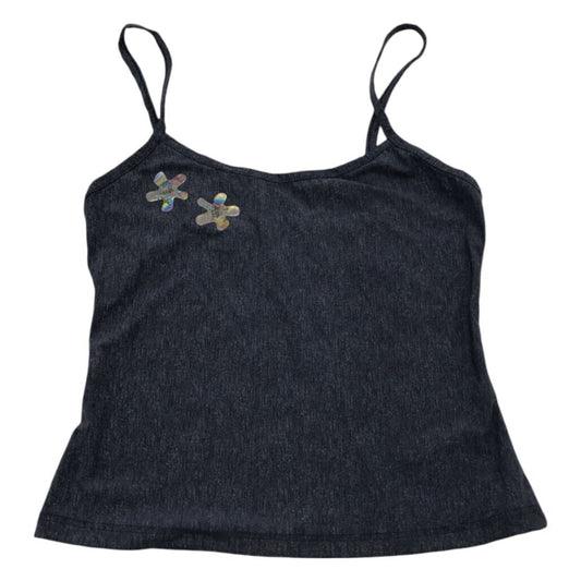 Ambra Flower Blue Denim-style Stretch Camisole Top Ladies Sz EU 38 / ITA M NEW