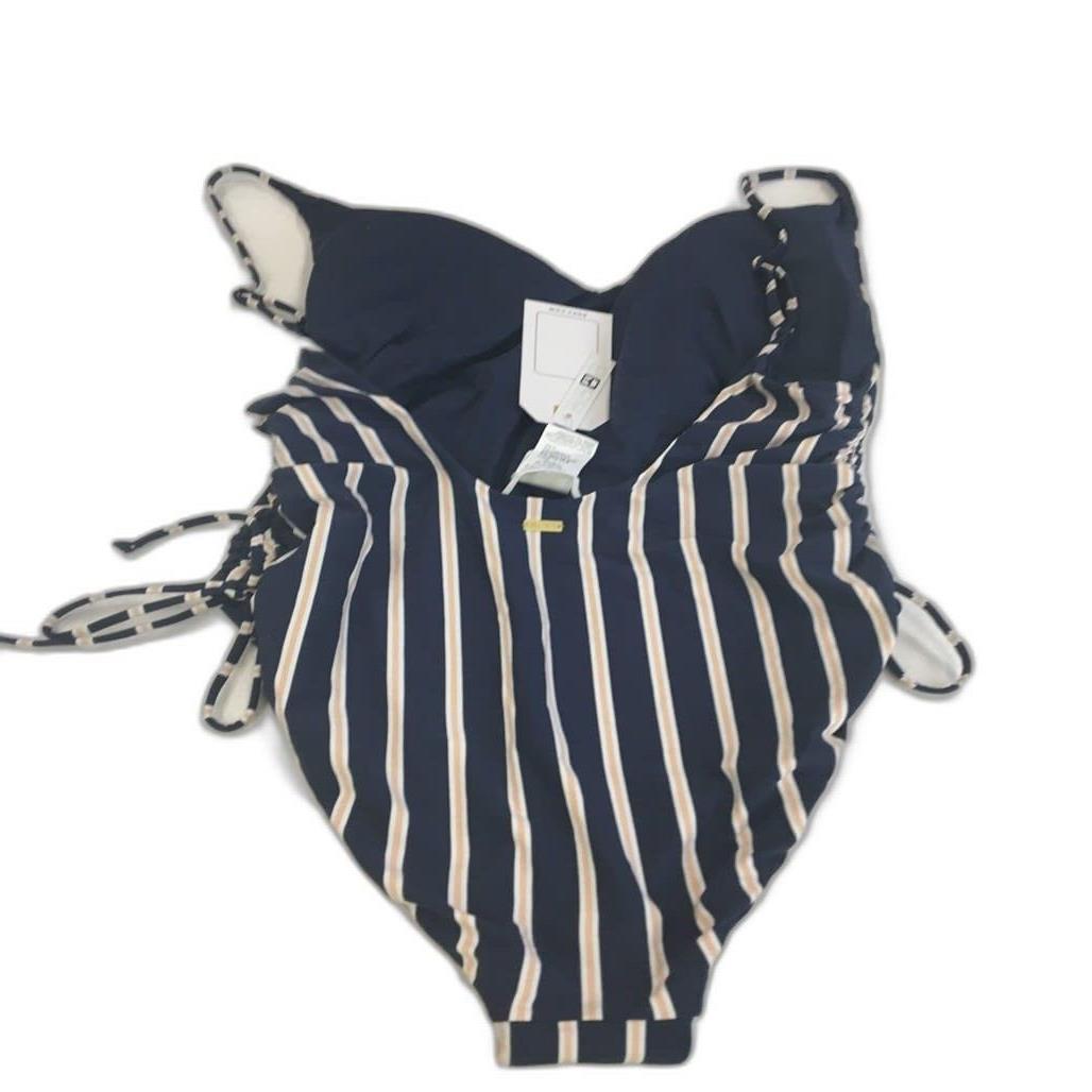 ROXY Striped Beach Classics One Piece Woman Swimwear Navy Blue Size XL NEW