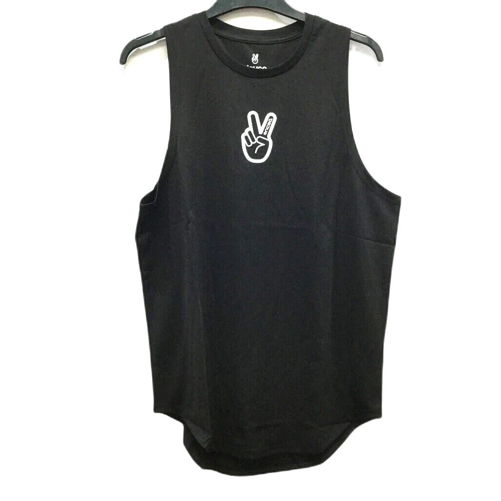 Deuce Premium Sportswear Peace Sign Design Black Singlet Mens Size Medium NEW