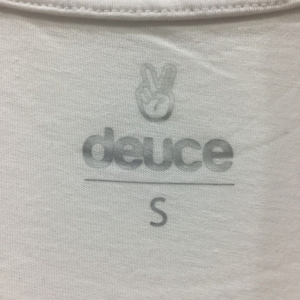 Deuce Premium Sportswear White T-Shirt Peace Sign Design Mens Size Small NEW