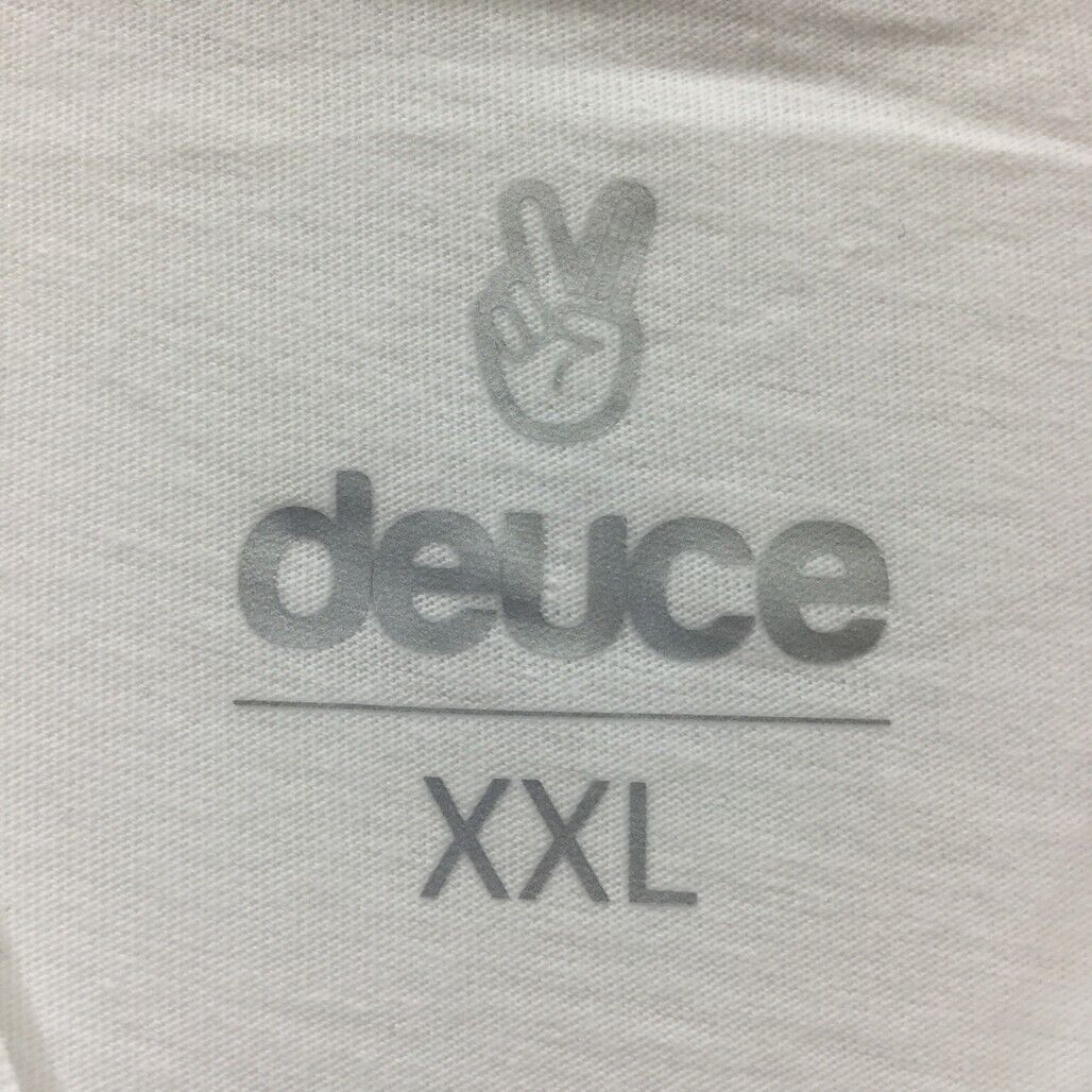 Deuce Premium Sportswear White T-Shirt Peace Sign Design Mens Size 2XL NEW