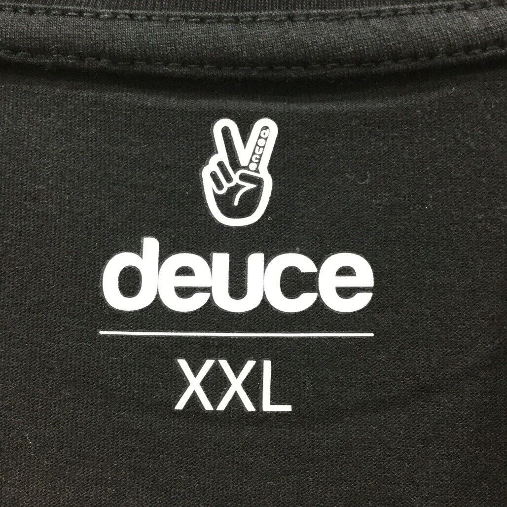 Deuce Premium Sportswear Black T-Shirt Peace Sign Design Mens Size 2XL NEW