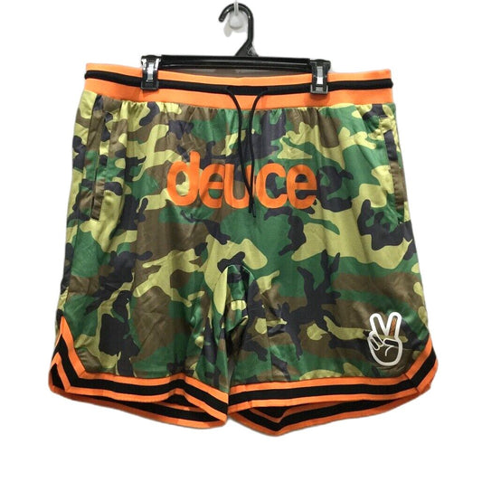 Deuce Premium Sportswear Camo Orange Basketball Sport Shorts Mens Size 2XL NEW