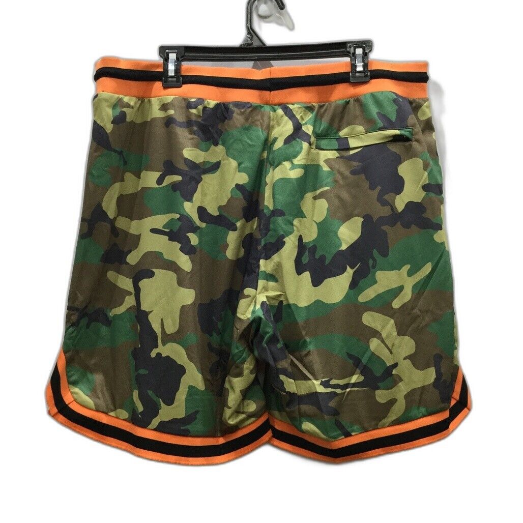 Deuce Premium Sportswear Camo Orange Basketball Sport Shorts Mens Size 2XL NEW