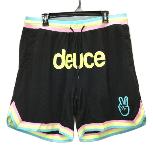 Deuce Sportswear Black, Pink, Blue & Yellow Basketball Shorts Mens Size XL NEW