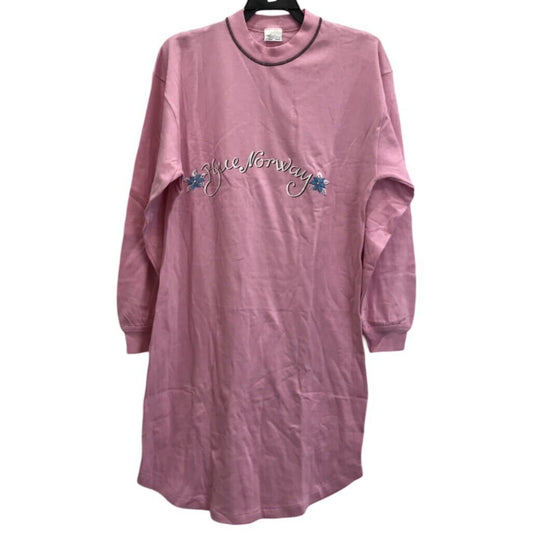 La Furlana Blue Norway 100% Cotton Lounge Sleepshirt Pink Ladies Sz I3/Large NEW