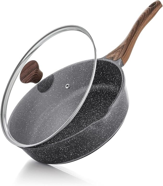 Sensarte Nonstick Deep-Frying Pan, 28 cm Skillet with Lid NEW