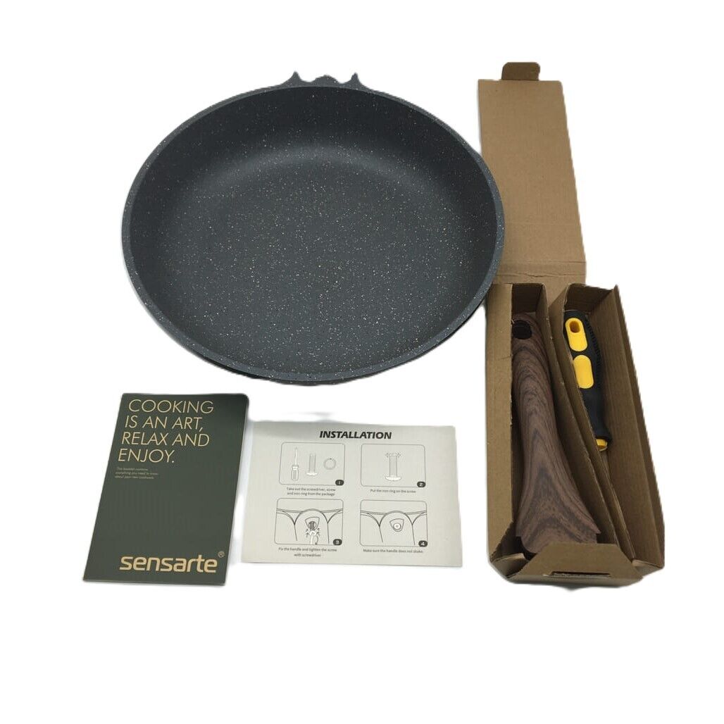 Sensarte Nonstick Deep-Frying Pan, 28 cm Skillet with Lid NEW