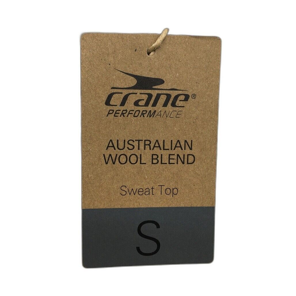 Crane Performance Australian Wool Blend Sweat Grey Top Unisex Size Small NEW