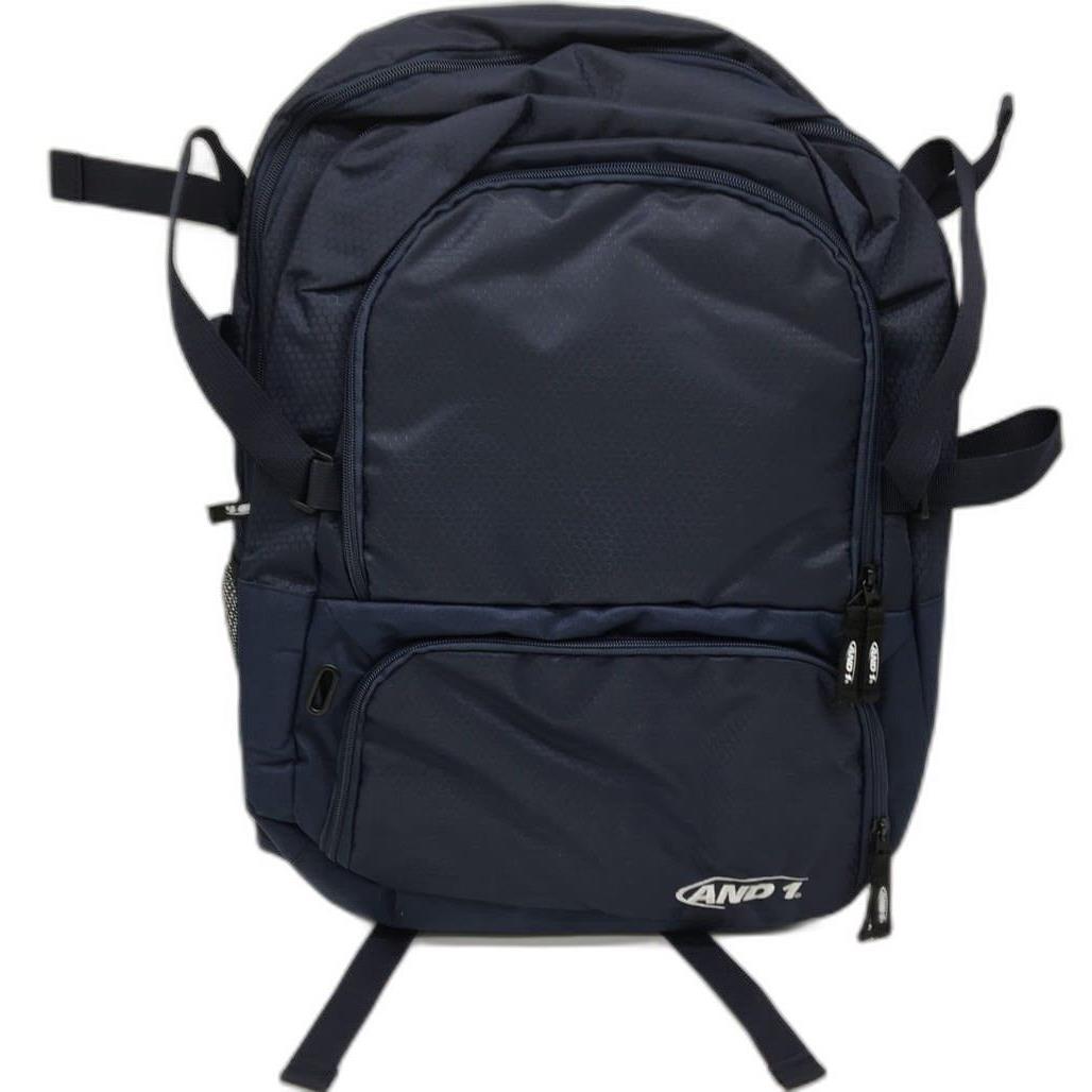 AND1 Nylon Navy Blue Sport Classic Round Multi-Purpose Men Backpack Large NEW