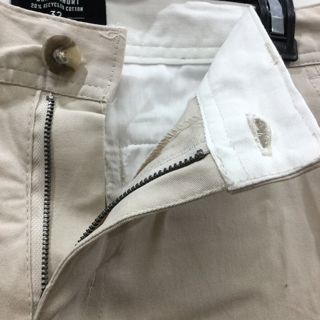 Jay Jays Off White/ Beige Zip Up Button Closure Chino Shorts Mens Size 32 NEW