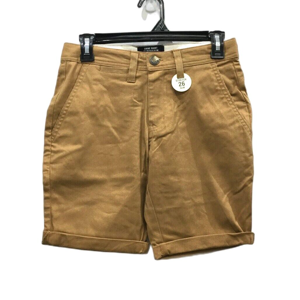 Jay Jays Coffee Brown Zip-Up Button Closure Chino Shorts Mens Size 26 NEW