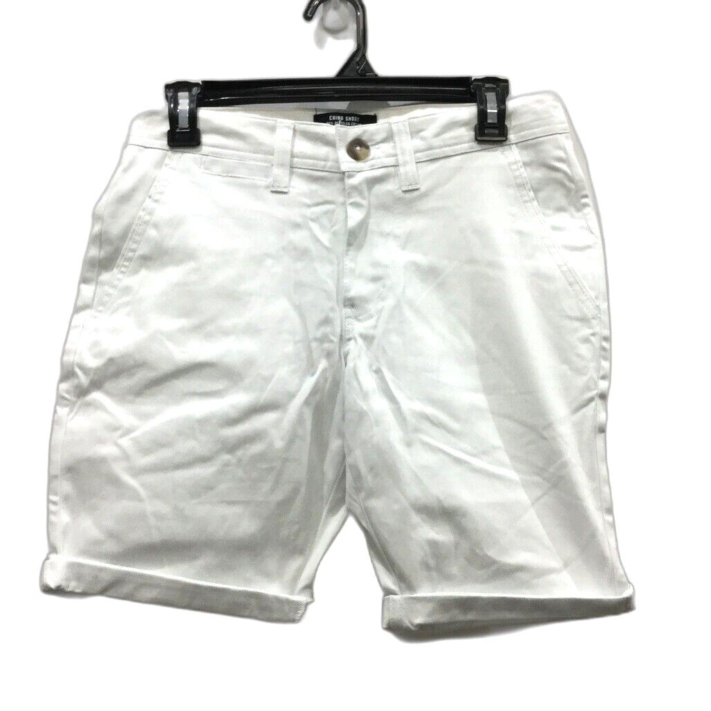 Jay Jays White Zip-Up Button Closure Chino Slim Stretch Shorts Mens Size 28 NEW