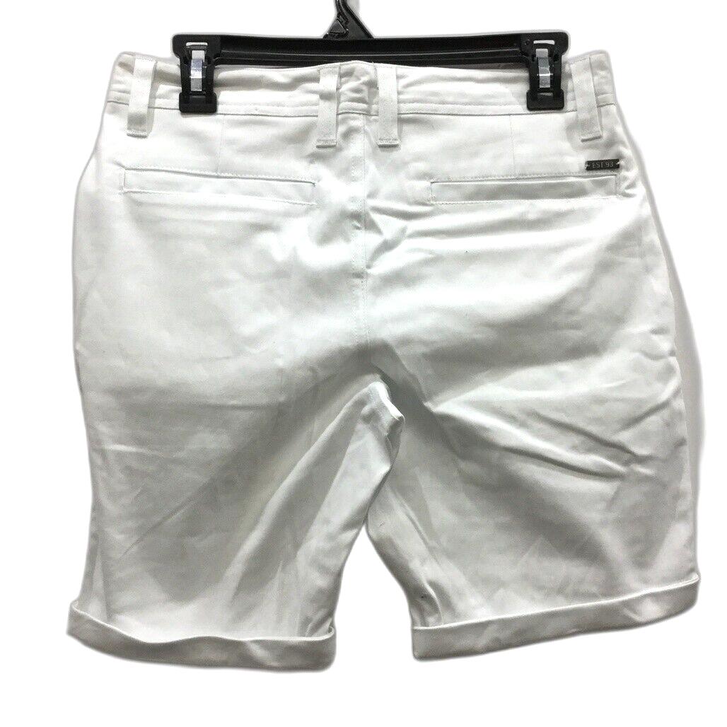 Jay Jays White Zip-Up Button Closure Chino Slim Stretch Shorts Mens Size 28 NEW