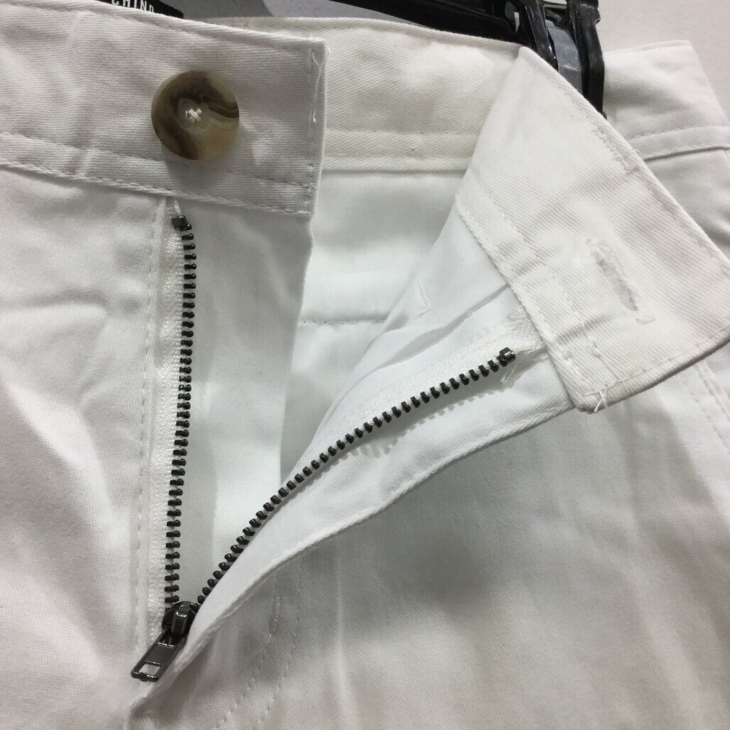 Jay Jays White Zip-Up Button Closure Chino Slim Stretch Shorts Mens Size 28 NEW