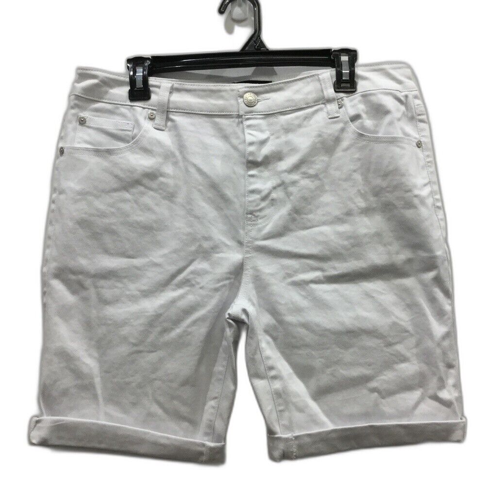 Jay Jays White Denim Zip-Up Button Closure Slim Shorts Mens Size 38 NEW