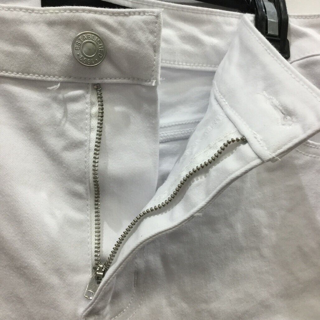 Jay Jays White Denim Zip-Up Button Closure Slim Shorts Mens Size 38 NEW