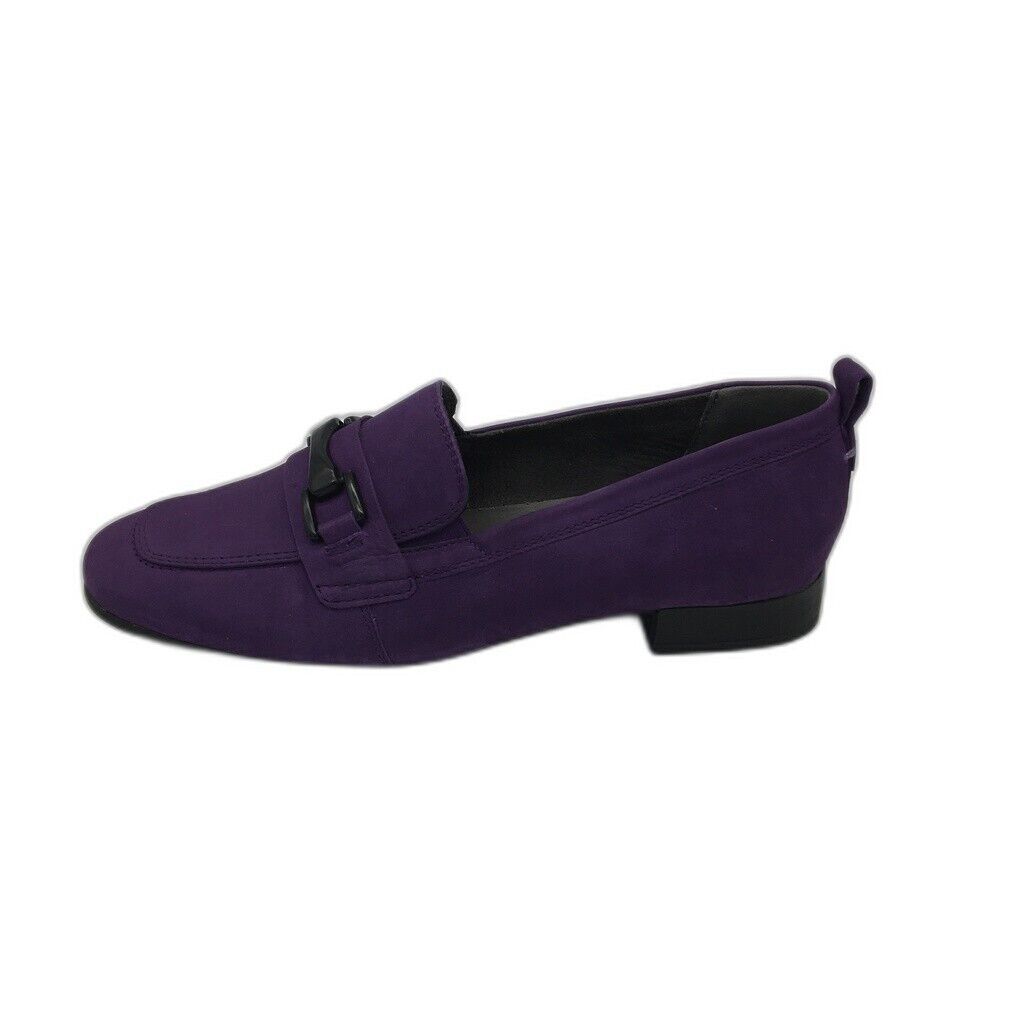 Tamaris Comfort Suede Leather Low Heel Loafer Purple Ladies Size US 8.5 NEW