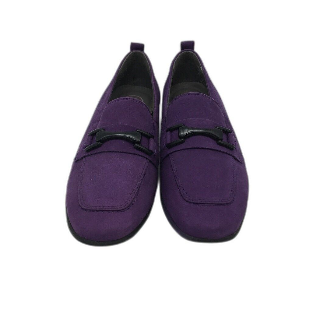 Tamaris Comfort Suede Leather Low Heel Loafer Purple Ladies Size US 8.5 NEW